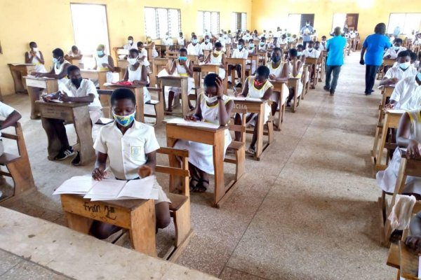 Some students sitting for the mock exams