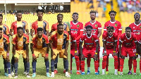 Accra Hearts of Oak and Asante Kotoko players