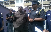 Mark Owen Woyongo, Mohammed Ahmed Alhassan, Dr Zakariah and other senior police officers inspecting