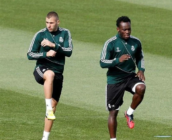 Karim Benzema and Michael Essien