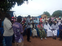 Savannah Regional Minister interacting with chiefs and people of Canteen