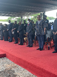 Akufo-Addo, Bawumia, Mahama, Bagbin and Anin Yeboah are at the funeral