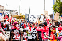 Protesters thronged the street on August 4 for their first protest