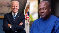 Joe Biden (L) and John Mahama