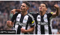 Newcastle's Fabian Schar scored his second goal of the season against AFC Wimbledon