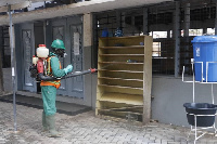 The disinfection crew also disinfected the Ahmadiyya Basic School