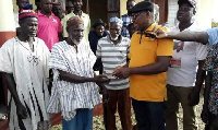 Dr. Apaak handing over the school keys