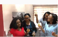 Serwaa, Charlotte Osei at the surprise birthday party