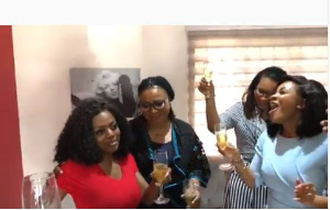 Serwaa, Charlotte Osei at the surprise birthday party