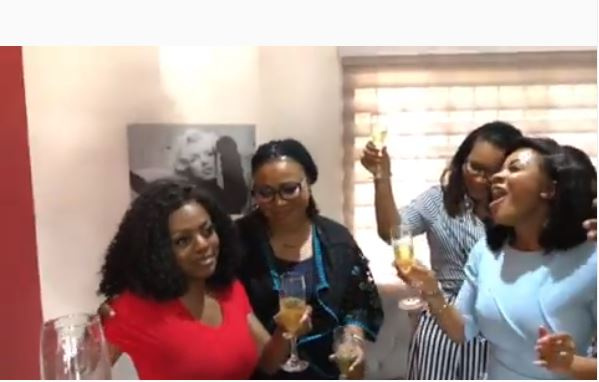 Serwaa, Charlotte Osei at the surprise birthday party