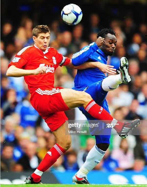 Former Liverpool captain Steven Gerard and Michael Essien