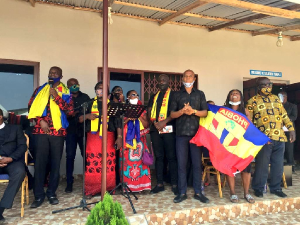 A delegation from Hearts of Oak at the funeral