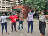 Ernesto Yeboah (in a red beret) with some members of the group