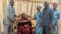 A group picture of the Ga Mantse (sitting) with some representatives of UNDP