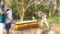 The missing coffin was found at the cemetery