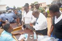 Some volunteers going through the diabetes screening