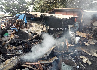 A section of the burnt mechanic shop