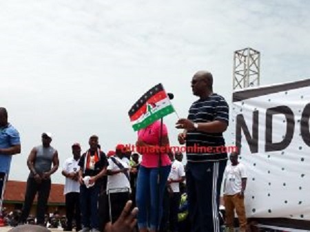 Former President John Dramani Mahama addressing supporters in Kumasi