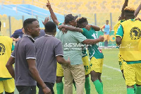 Aduana celebrating a goal