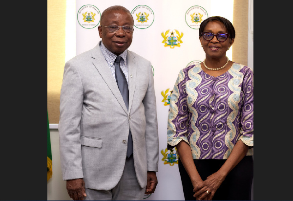 Dr Kwaku Agyeman-Manu with Dr Matshidiso Moeti of the WHO