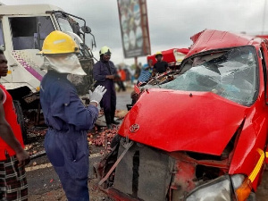 Four others injured after bus crashed a cow at Gomoa Potsin