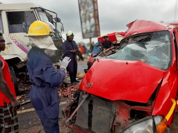 File photo of fire officers attending to an accident scene