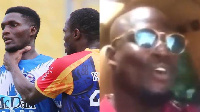 File photo of Hearts, Olympics players and screenshot of Stephen Appiah