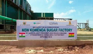 Signage of the New Komenda Sugar factory