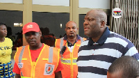 Henry Quartey,Deputy Interior Minister and NADMO tour fire site