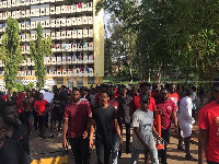 Students of KNUST vandalized school properties in Monday's demonstration