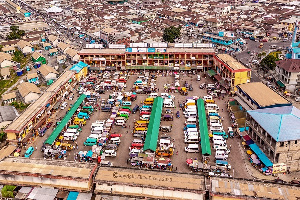 File photo: An aerial shot of Obuasi main station