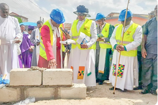 The construction of the church building, which will also include a church hall and offices