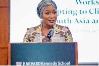 Samira Bawumia speaking at the Harvard Kennedy School