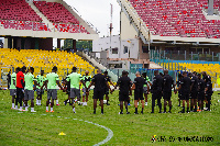 On Saturday afternoon, the team held their first training ahead of the game on Tuesday