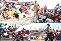 Some fishermen and buyers in the area captured on camera