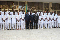 Senegal AFCON squad meet with president.