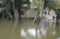 The water flooded some houses in the area