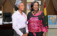 Sanitation Minister Cecilia Abena Dapaah with Rahinatu Abdul Bach