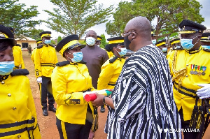 Dr Mahamudu Bawumia congratulating new officers