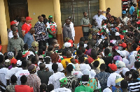 Vice President Amissah-Arthur addresing the gathering