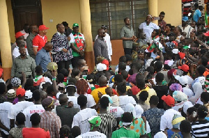 Vice President Amissah-Arthur addresing the gathering