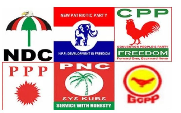 File photo: Emblem of some political parties in Ghana