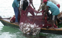 Some fisher folks at Yeji in the Brong Ahafo Region