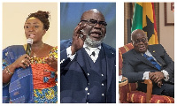 Combination photo (L-R) Dzifa Gomashie, TD Jakes and Akufo-Addo