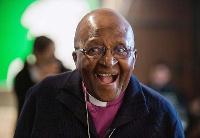 A photo of retired archbishop Desmond Tutu