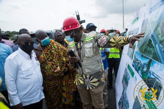 President Akufo-Addo inspects work at a site