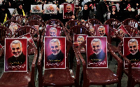 A portrait of late Qassem Soleimani, head of the elite Quds Force