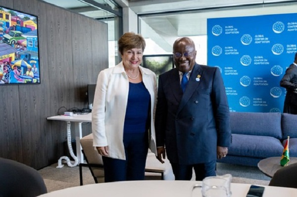 President Nana Addo Dankwa Akufo-Addo and the IMF boss, Kristalina Georgieva