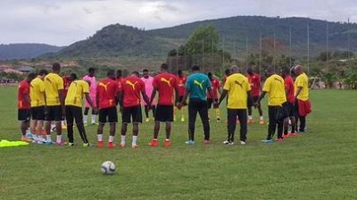 Stars train at Maputo, Mozambique