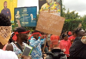 Some aggrieved youth holding placards